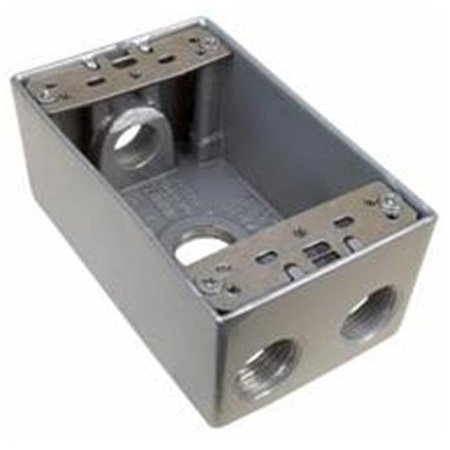 SWIVEL Weatherproof Boxes - One Gang 18 Cubic Inch Capacity - 4 Outlet Holes 0.5 In. Gray SW390880